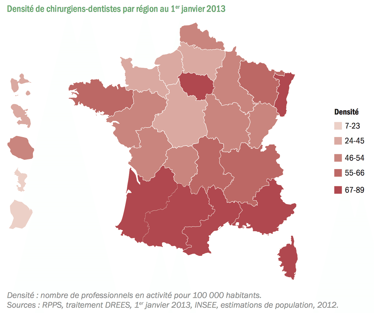 Densité régionale des Chirurgiens-Dentistes
