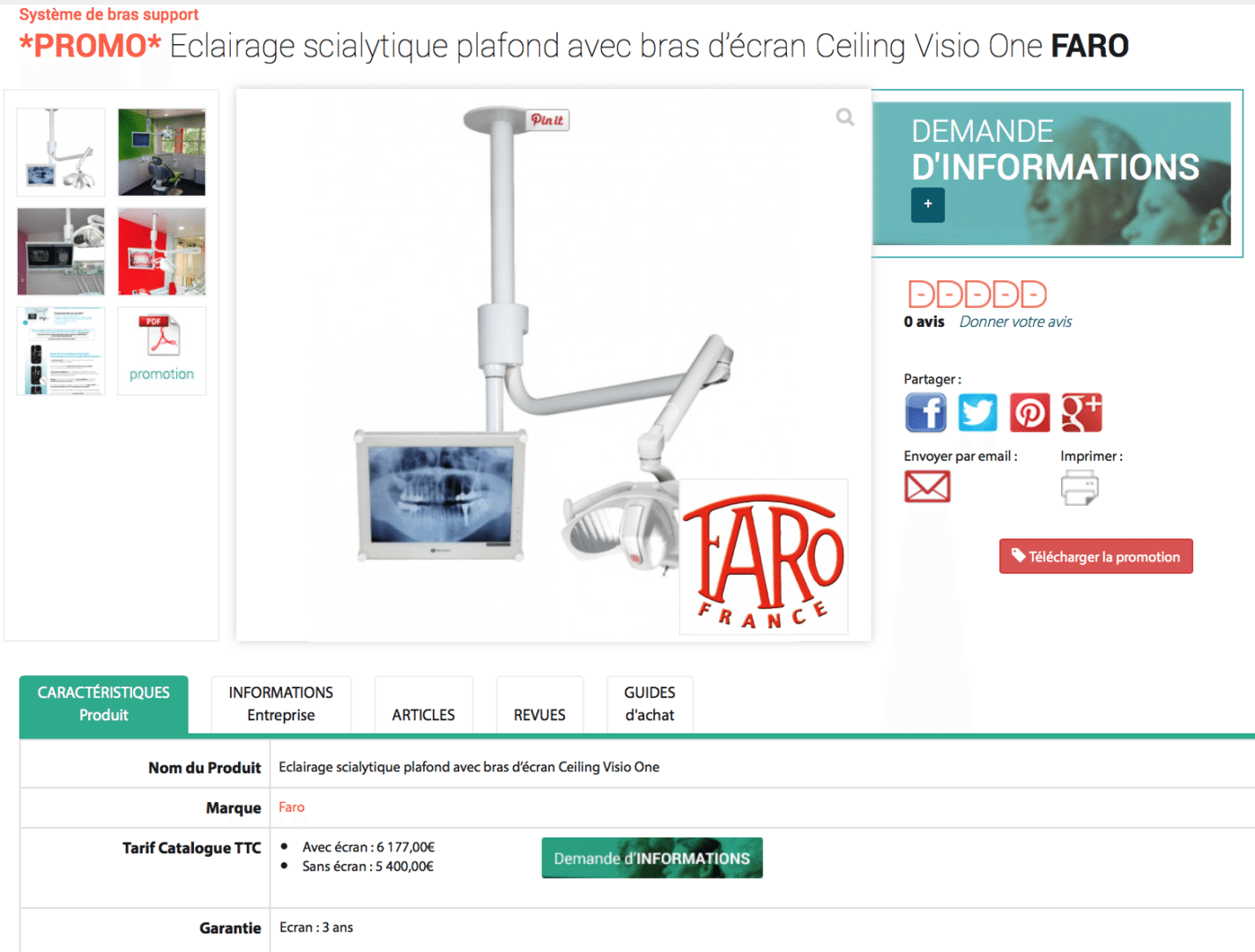 Ecalirage scialytique avec ecran faro