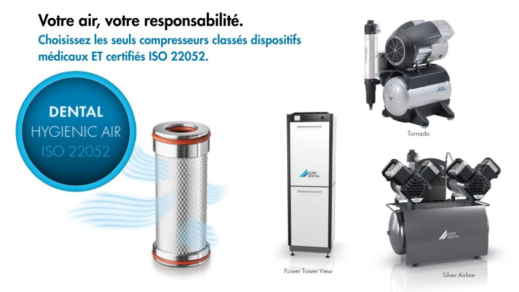 Compresseur dentaire classé dispositif médical et certifié ISO 220252